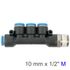 Pu Hose Fitting Manifold 4 X 10mm Port X 1/2'm